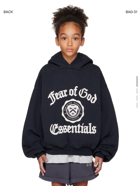 Fear of God Other - FEAR OF GOD ESSENTIALS
Kids Black Heavy Fleece Vintage Shrunken Hoodie EUC